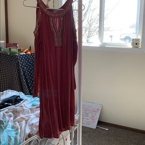 never worn maroon long sleeve dress